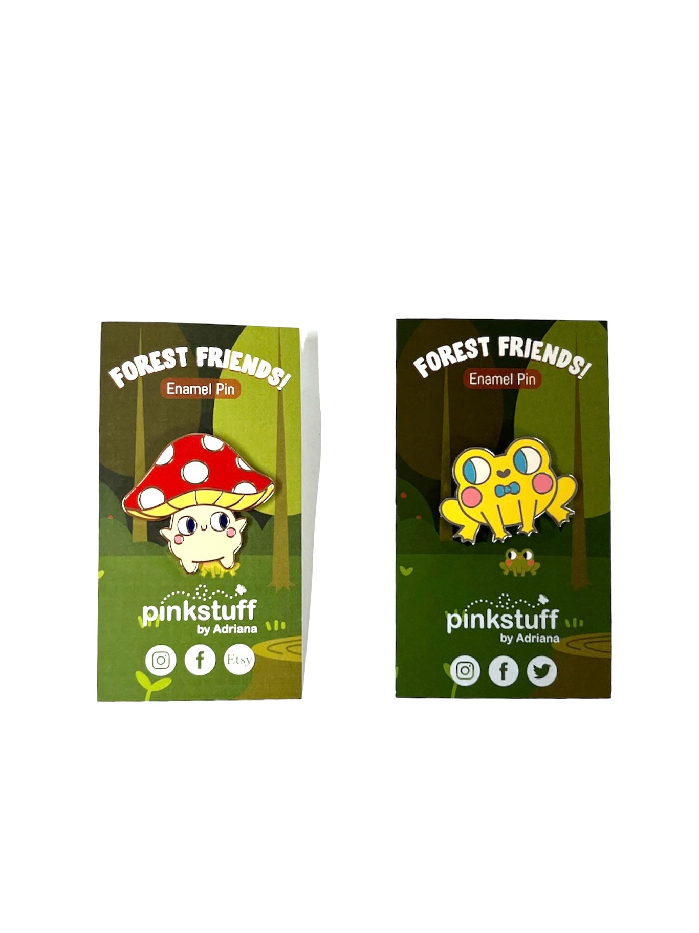 Pinkstuff by Adriana - DRINKY FOREST FRIENDS ENAMEL PINS / VARIEDAD
