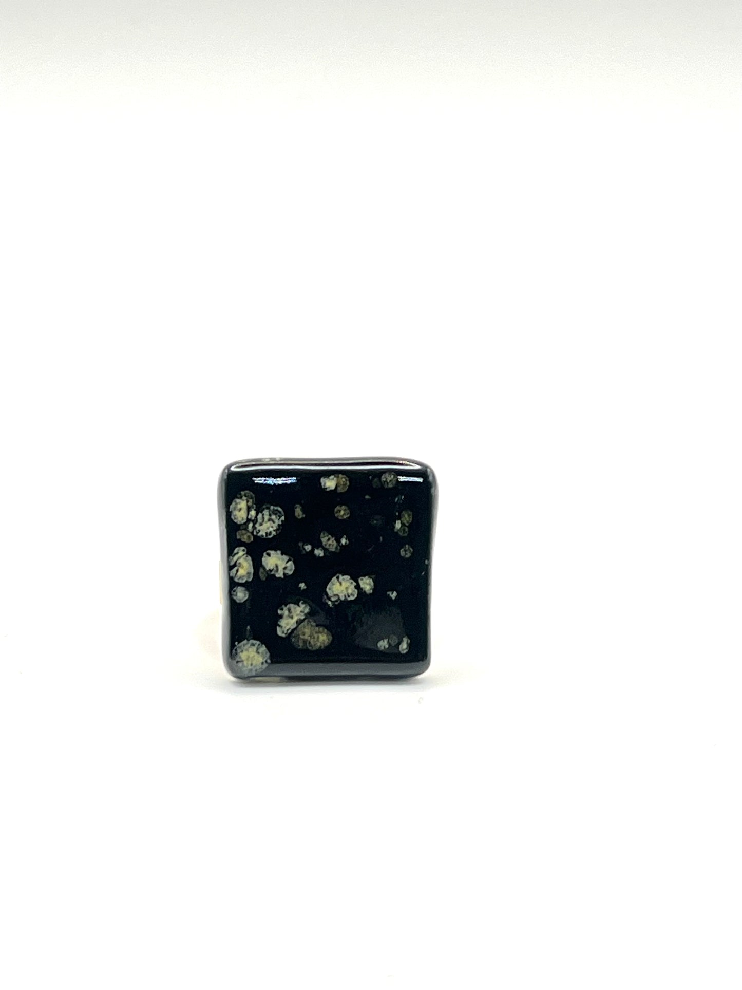 Itsari - SORTIJA CUADRADO SPLASH / NEGRO