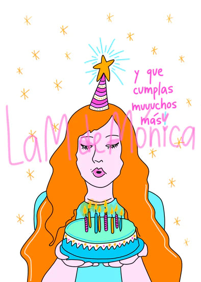 La M de Mónica- POSTAL "QUE CUMPLAS MUCHOS MÁS"