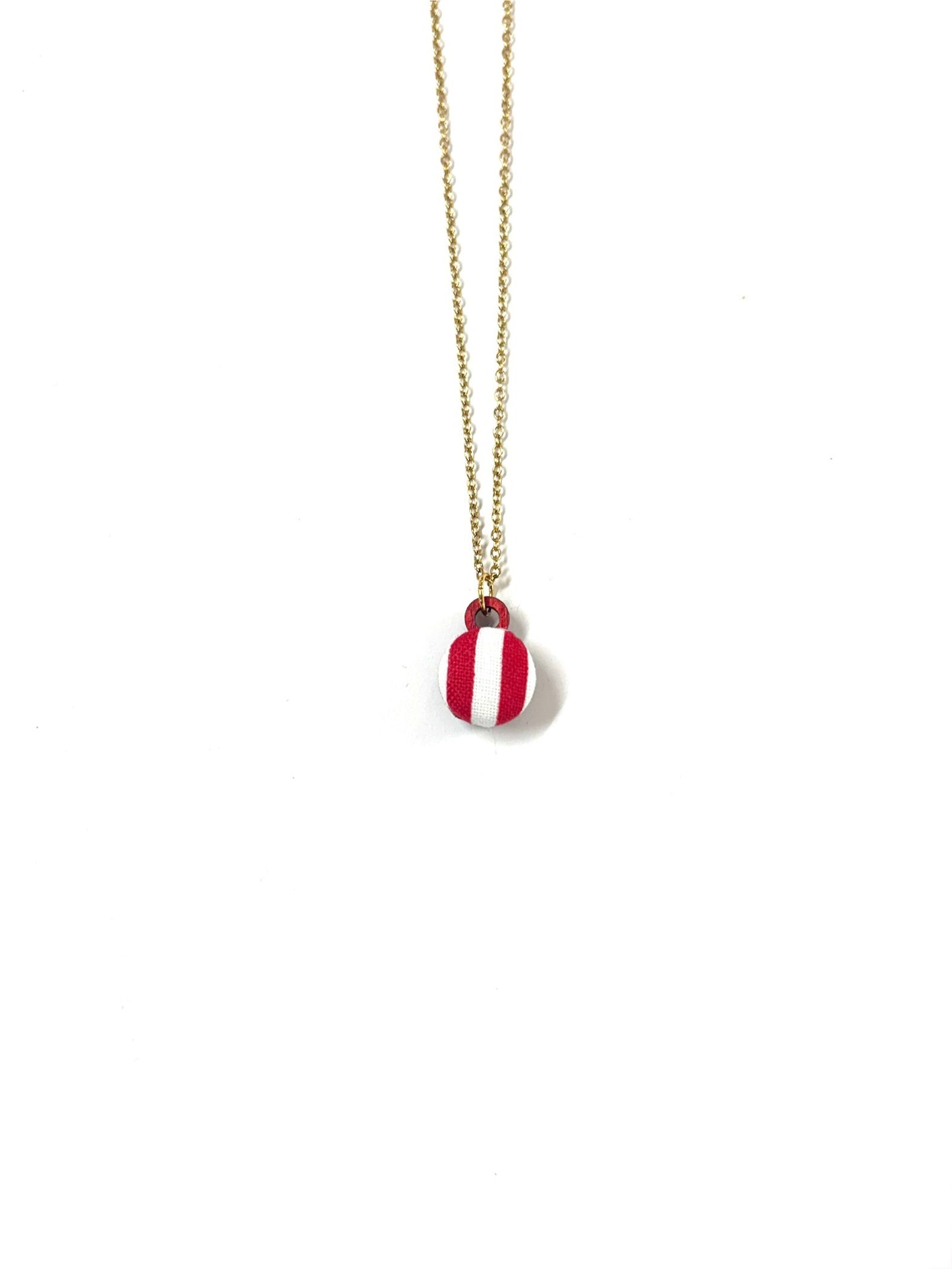 Botón de Azúcar - COLLAR SENCILLO MINI / BLANCO Y ROJO