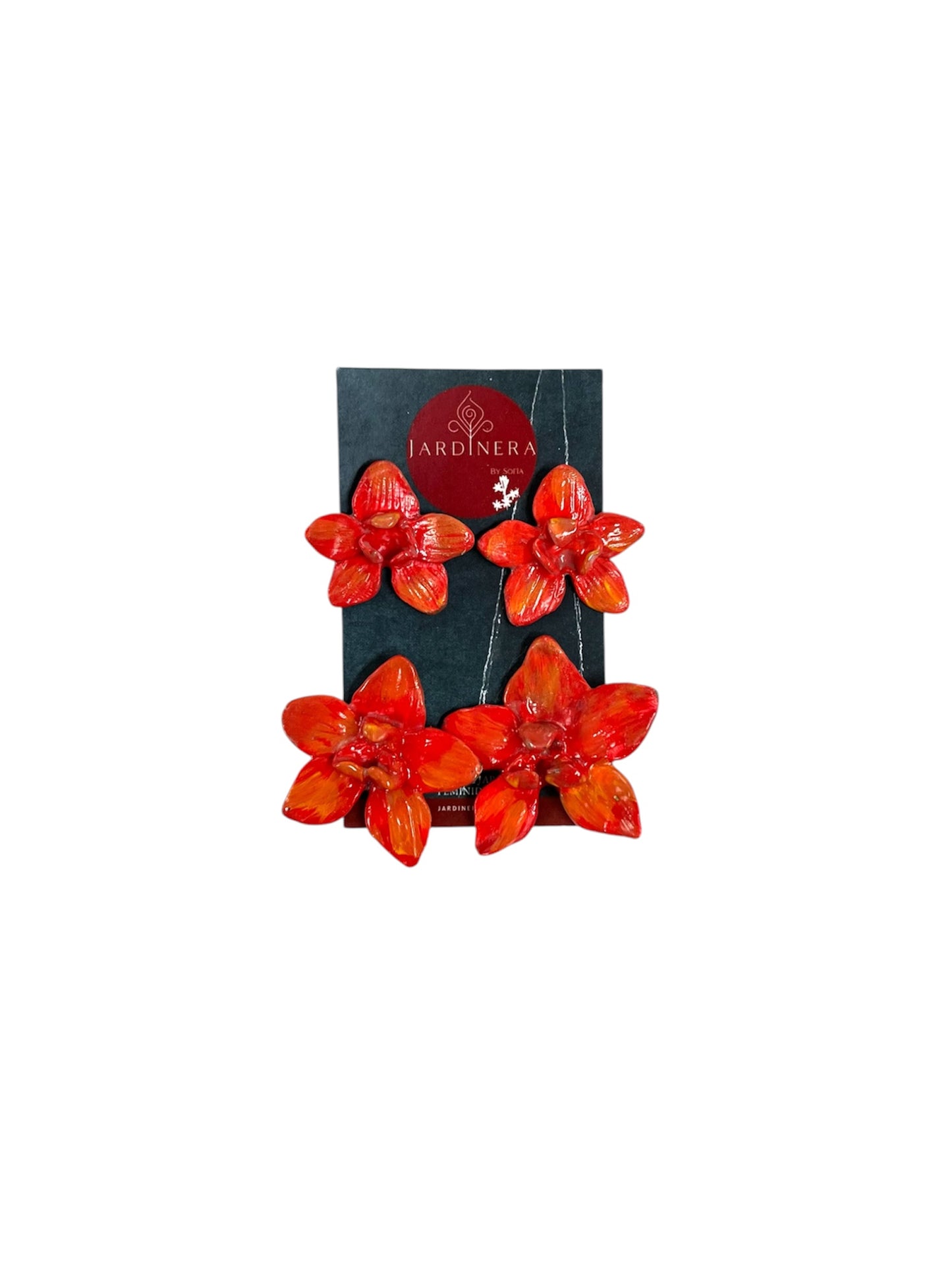 Jardinera By Sofía - SET STUDS ORQUÍDEA ROJO