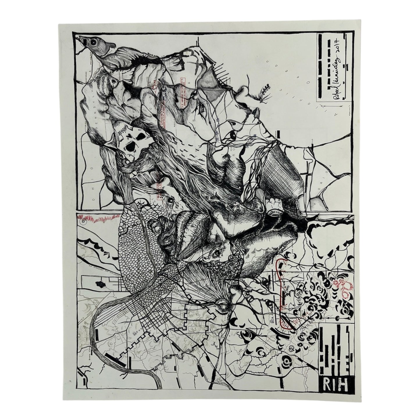 Rafael Hernández - SERIE MAPAS - DIBUJO "1862"