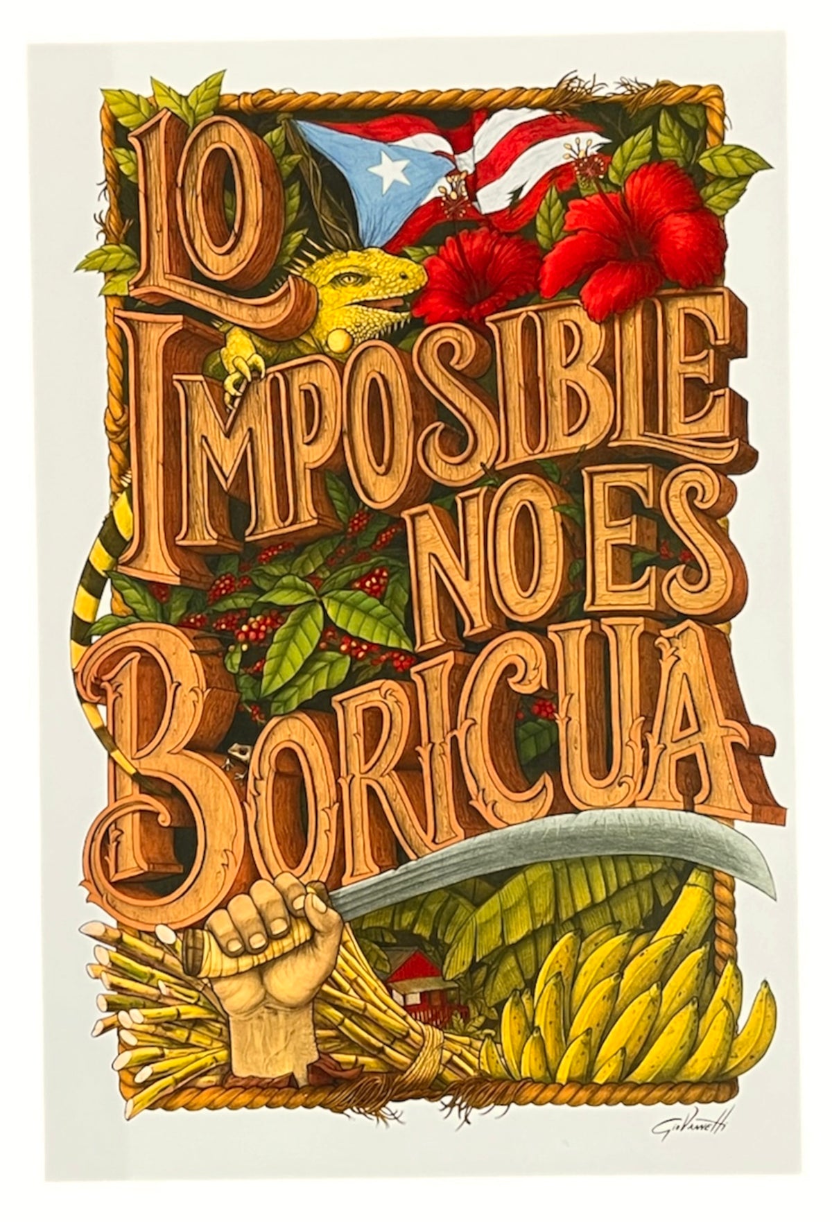 Braulio Giovannetti - ART PRINT COLOR "LO IMPOSIBLE NO ES BORICUA"