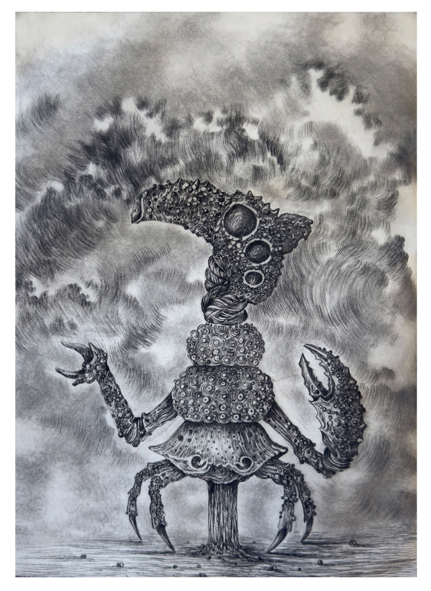 Ismari Caraballo - GRABADO "EL VIGIA DE LOS MUNDOS SUMERGIDO"
