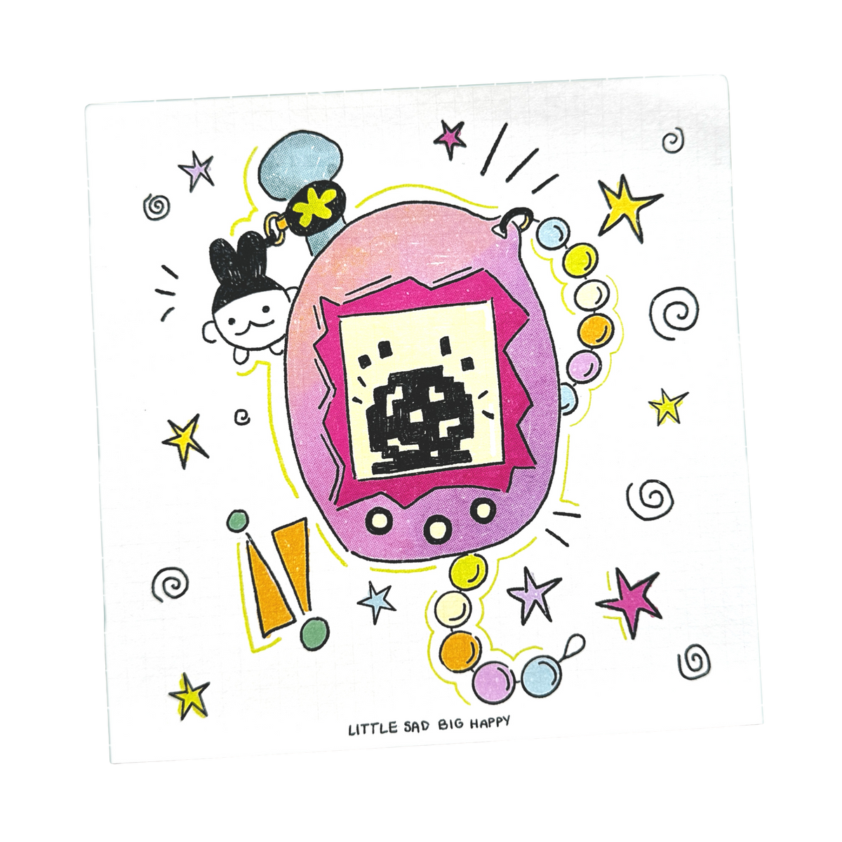 Lil Sad Big Happy - ART PRINT / TAMAGOTCHI