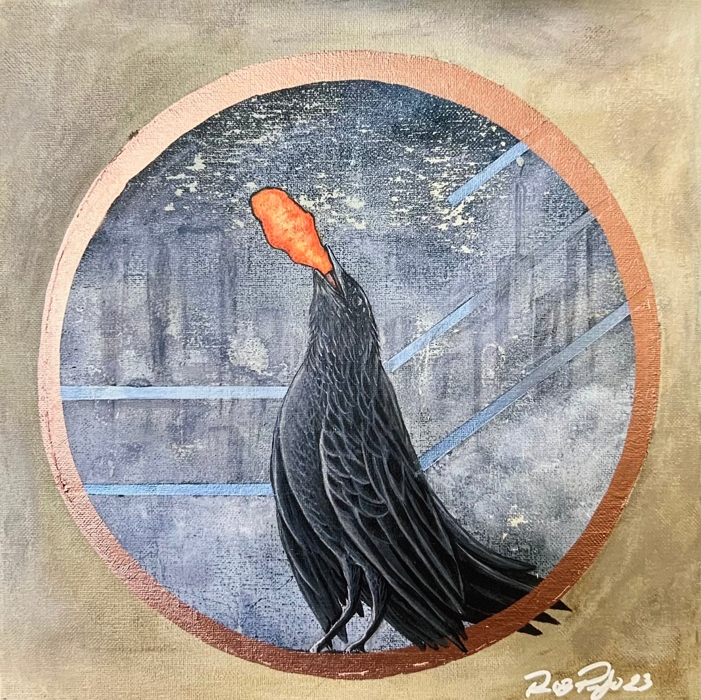 Rob Prieto - ART PRINT 5"X5" "CHEETO CROW"