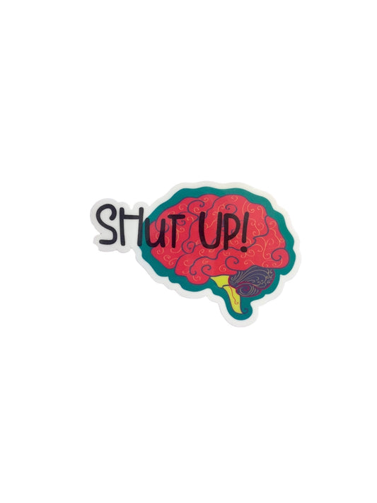 Zombie Mama Press - SHUT UP BRAIN STICKER