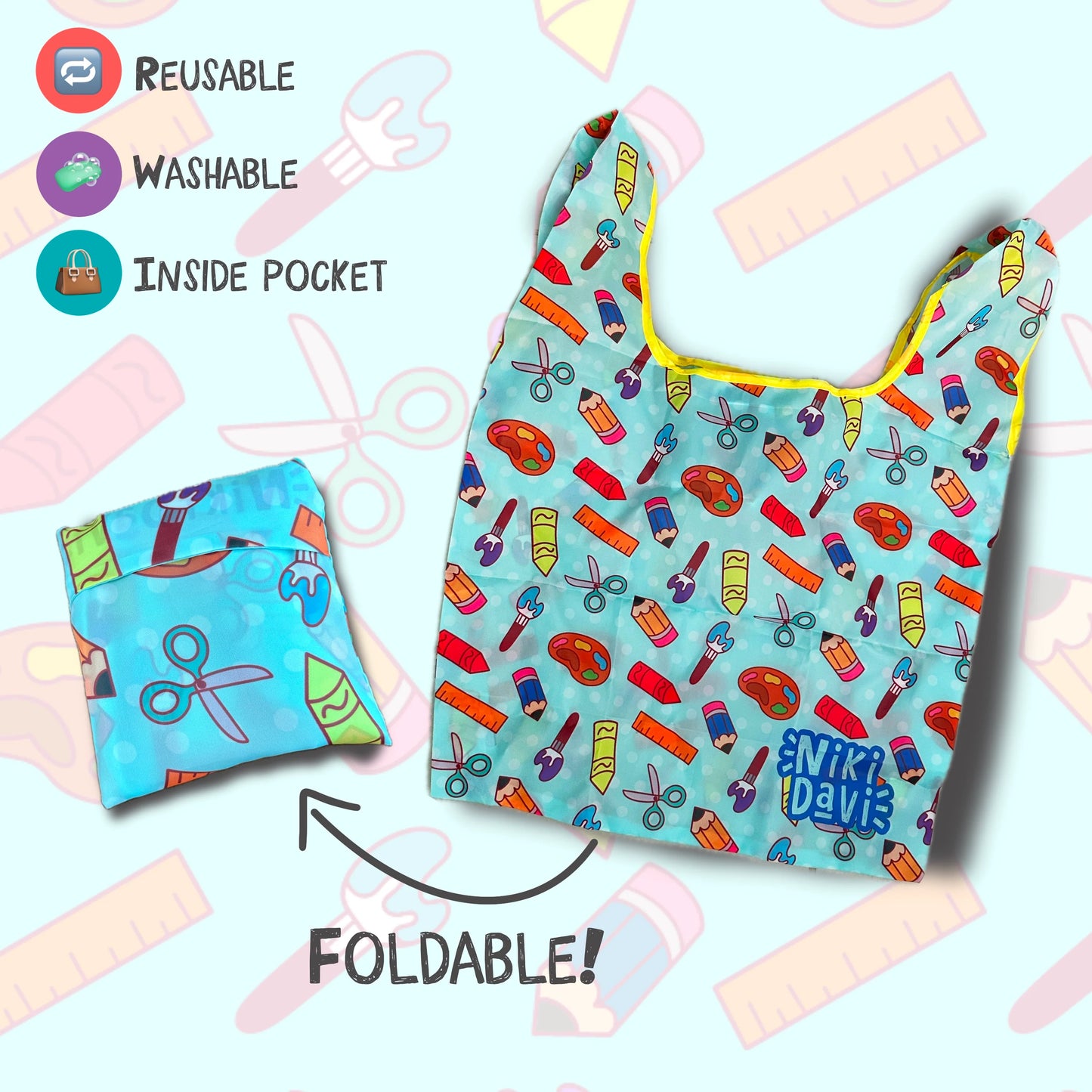 Niki Davi- ART SUPPLIES BOLSO REUSABLE