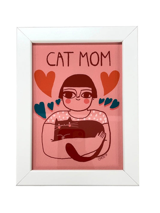 Nivea Ortíz - ART PRINT "CAT MOM" ROSA