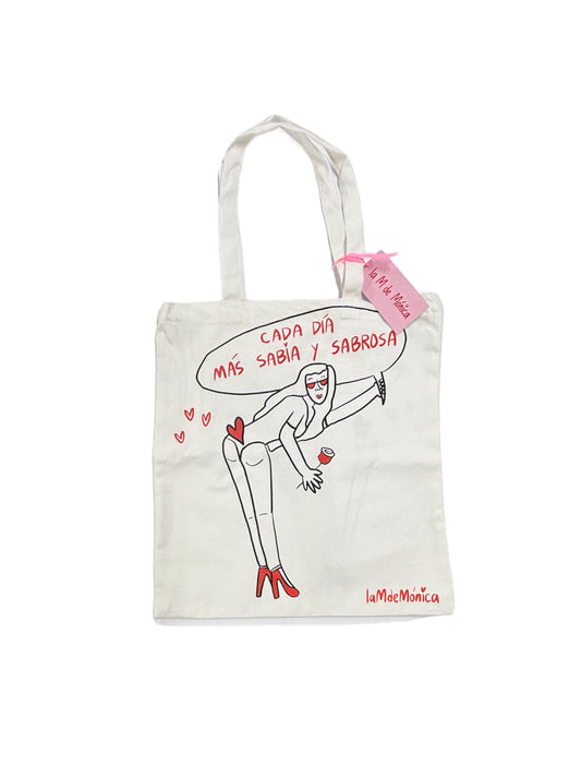 La M de Mónica - "MÁS SABIA Y SABROSA" TOTE BAG