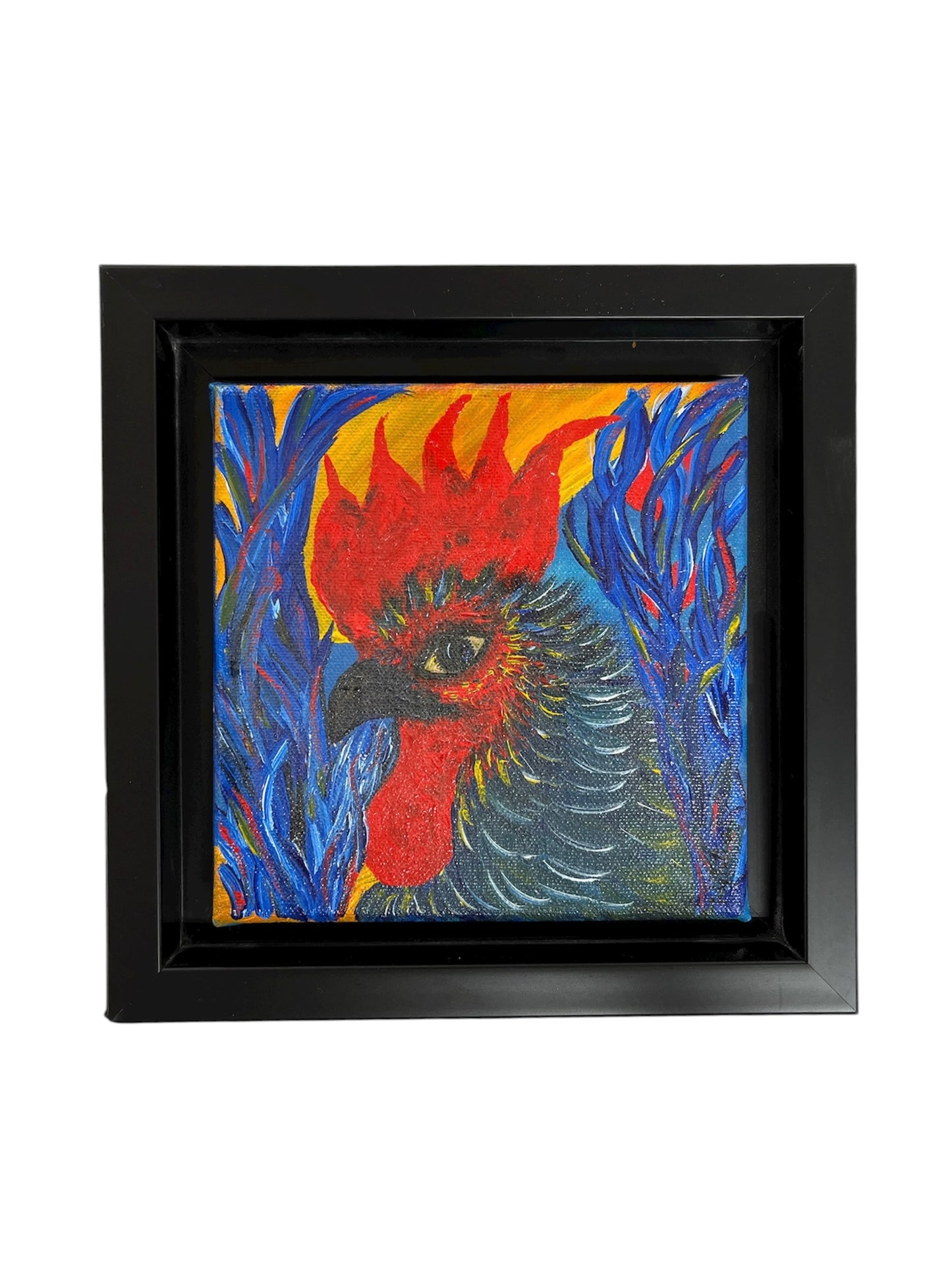 Ady Tutt - OBRA ORIGINAL GALLO / ROJO AZUL AMARILLO