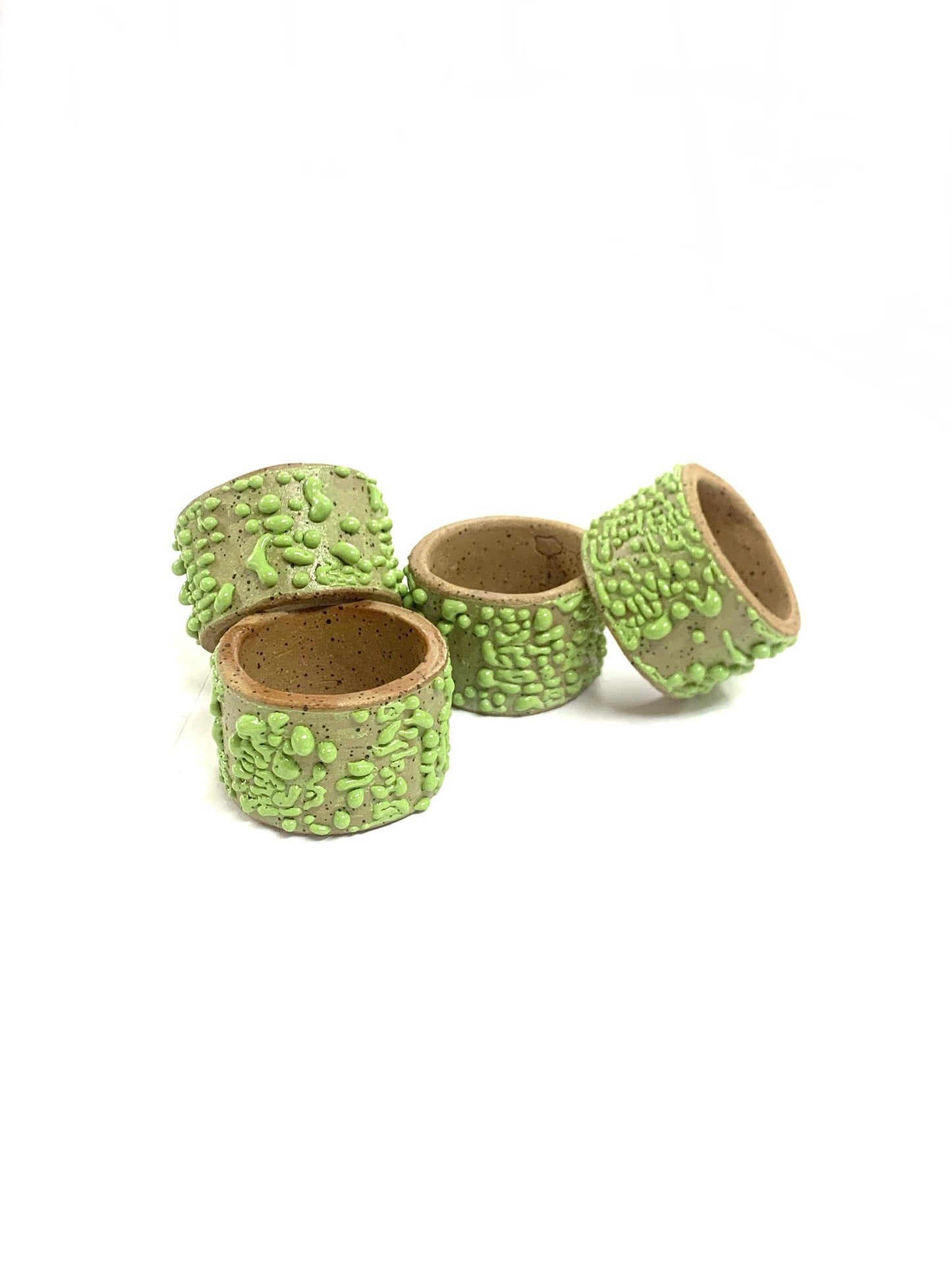 House of Dirt - NAPKIN RINGS "GREEN GLOOB/LIGHT BROWN"