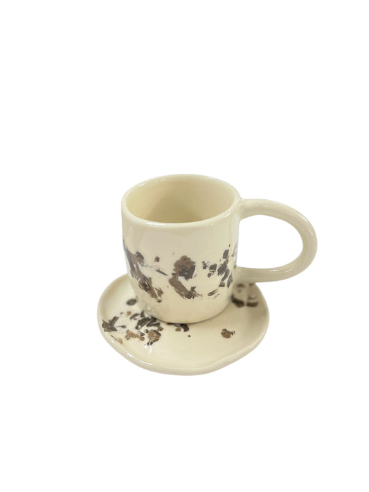 Atypical - Ceramic / Cup + Saucer Marbled Set