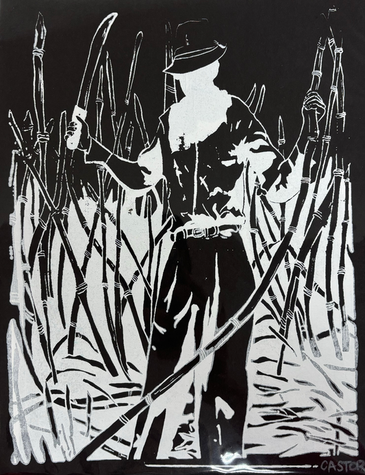 Castor - SERIGRAFÍA "CAÑA" N/B