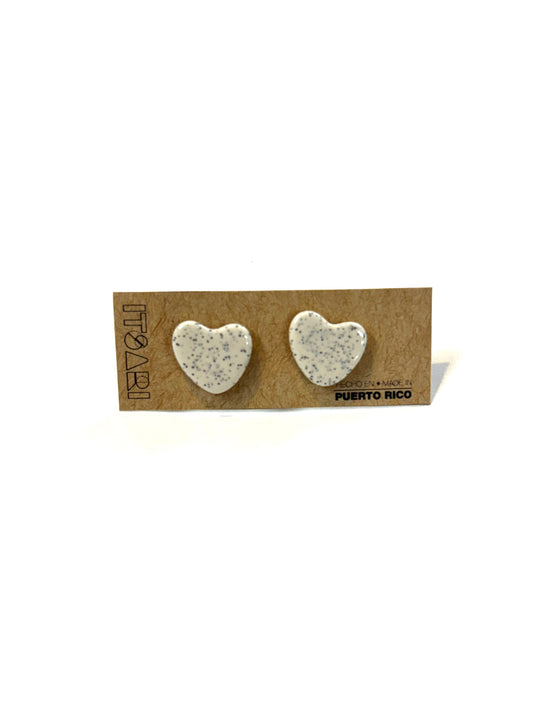Itsari - STUDS CORAZÓN / BLANCO DOTS BLK