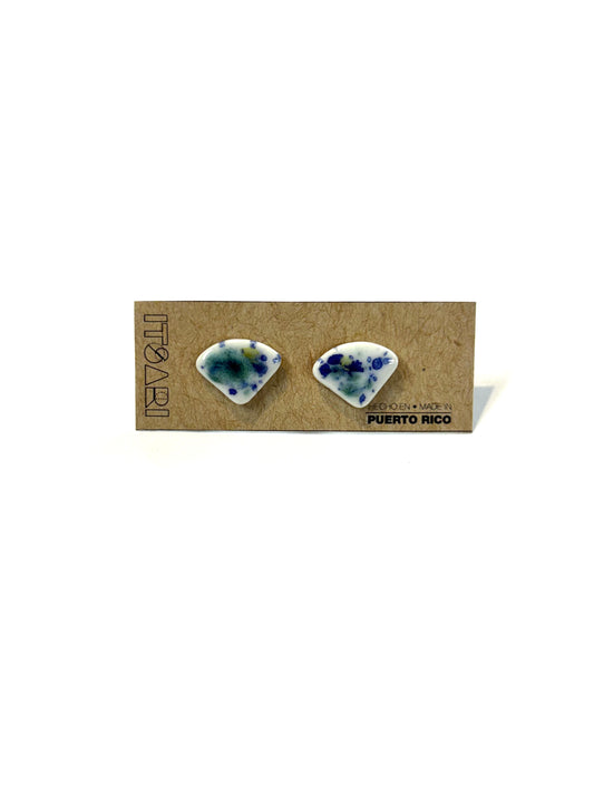 Itsari - STUDS ABANICO / BLANCO-AZUL OSCURO