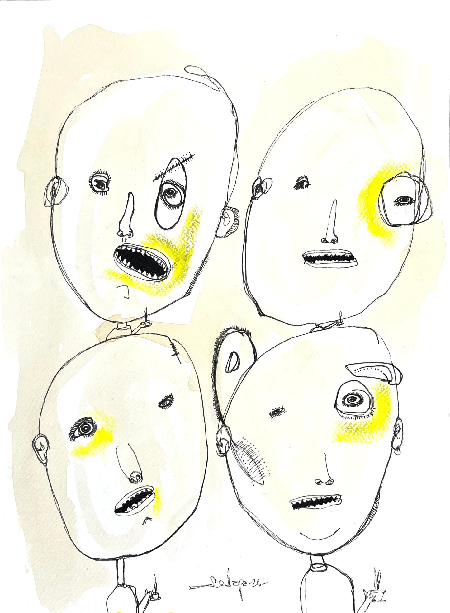 Sergio Dávila Parada - OBRA ORIGINAL "4 CAFES"