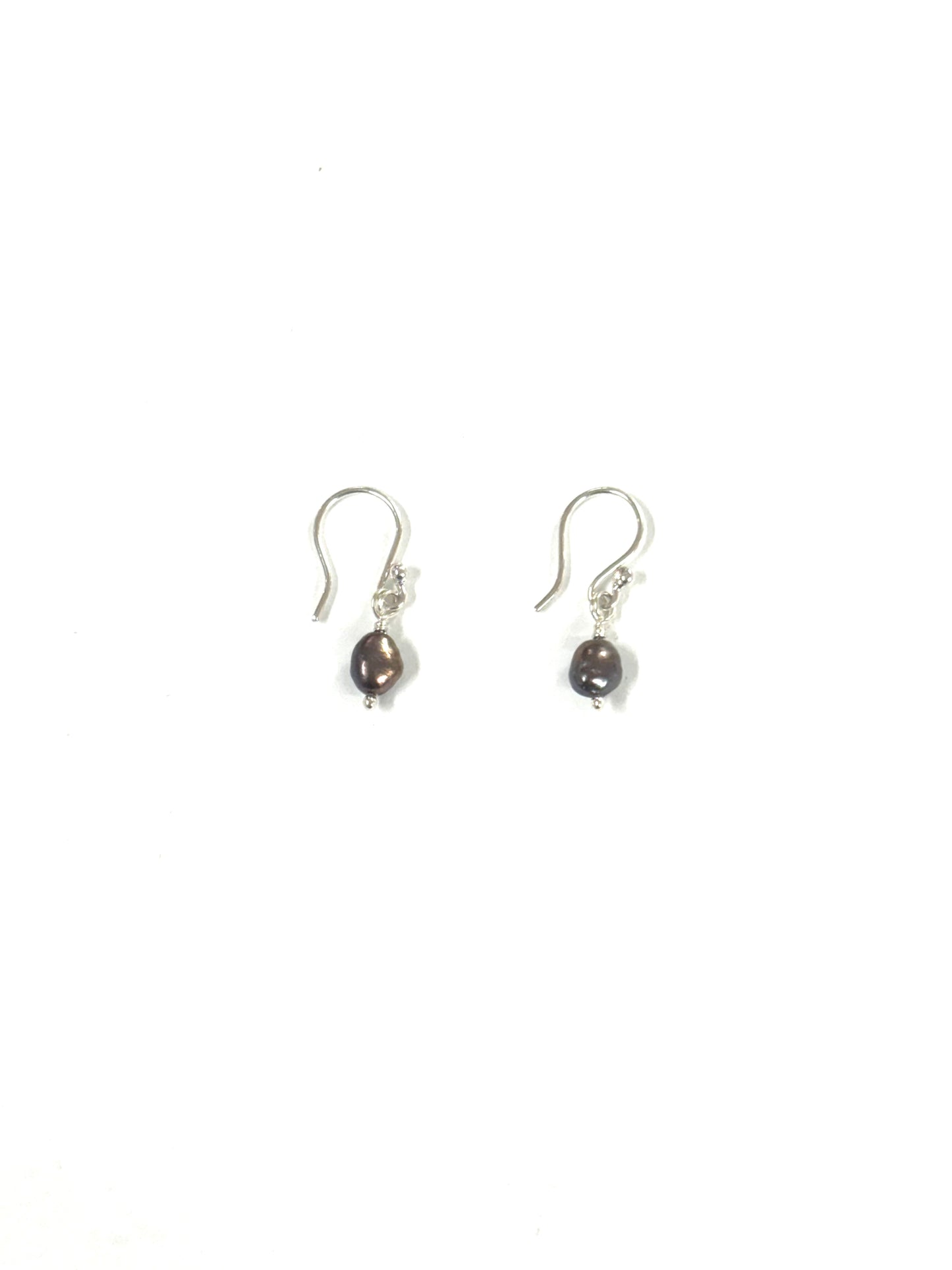 Maribelle Campa - ARETES DANGLES / PLATA + PERLA NEGRA