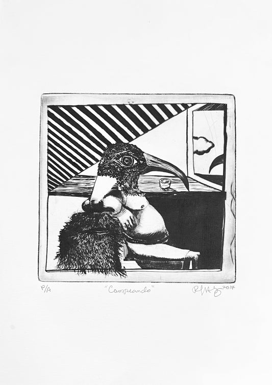 Rafael Hernández - OBRA ORIGINAL / GRABADO"CAMPEANDO"