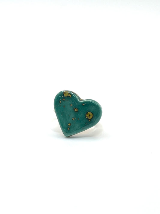 Itsari - SORTIJA CORAZON SPLASH / TEAL OSCURO