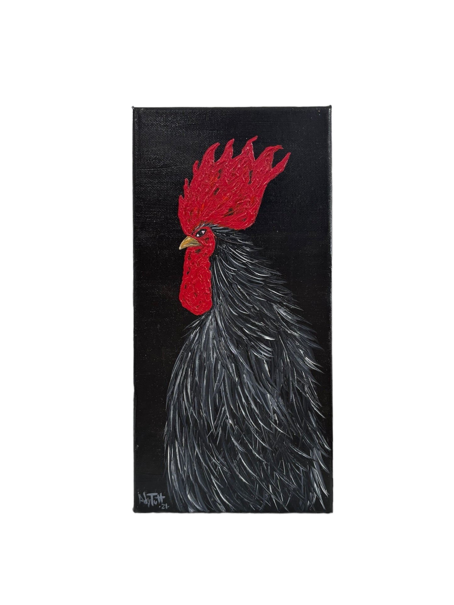 Ady Tutt - PINTURA GALLO / BLANCO Y NEGRO