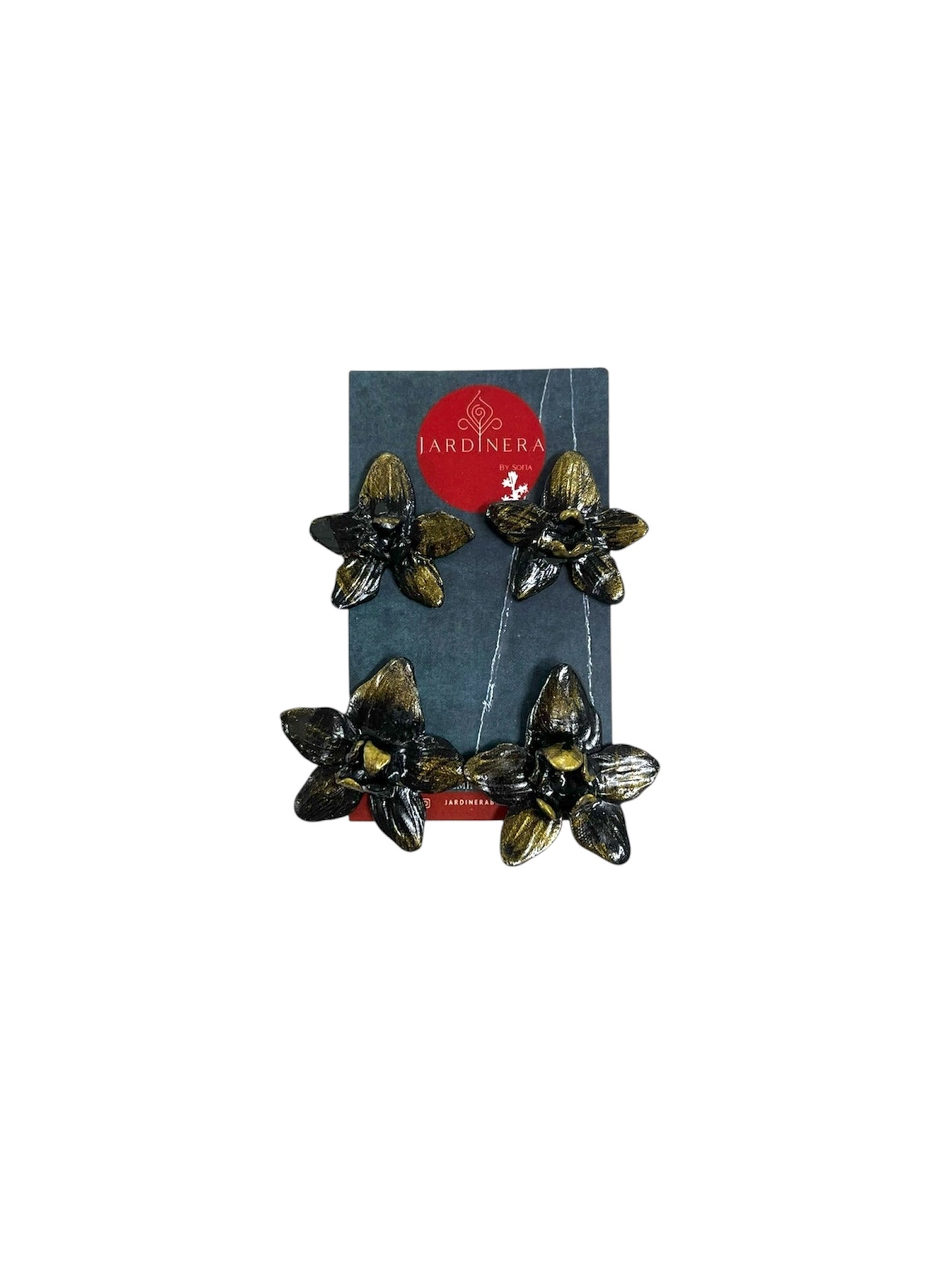 Jardinera By Sofía - SET STUDS ORQUÍDEA NEGRO