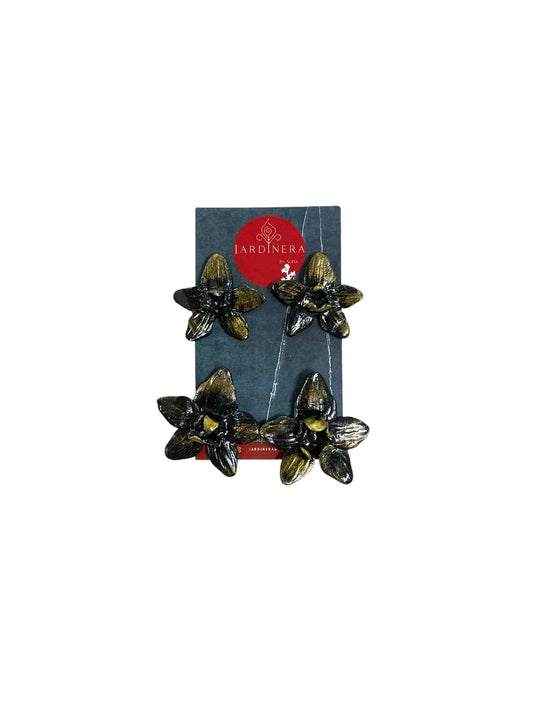 Jardinera By Sofía - SET STUDS ORQUÍDEA NEGRO