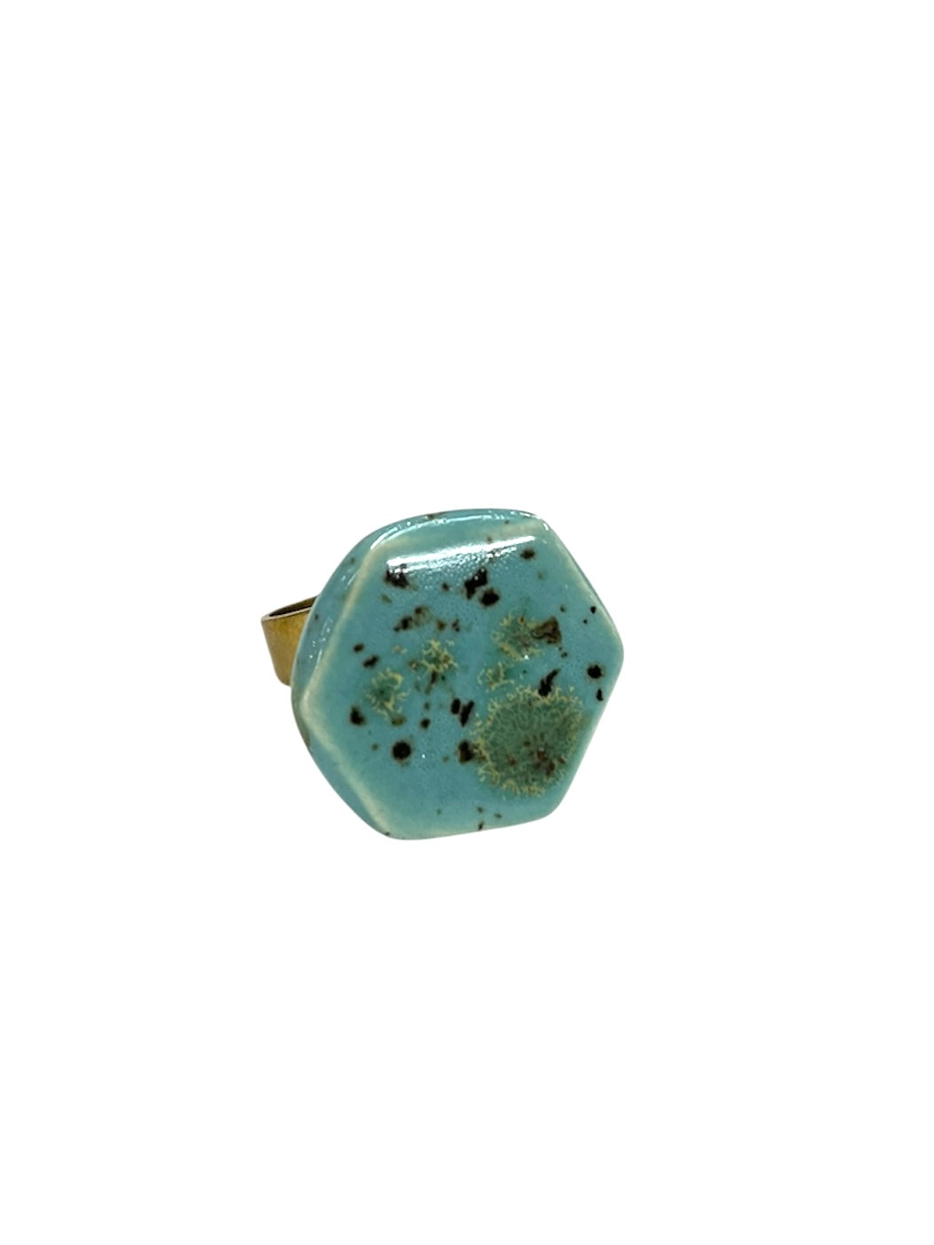 Itsari - SORTIJA HEXÁGONO SPLASH / TEAL