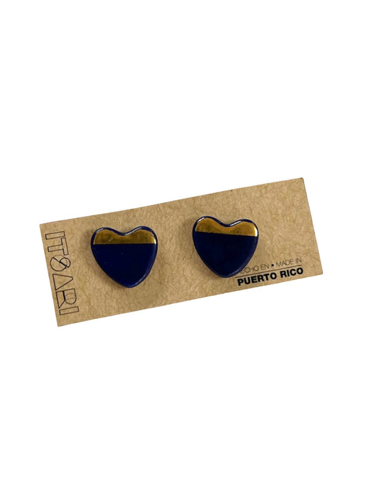Itsari - STUDS 22K CORAZON / AZUL