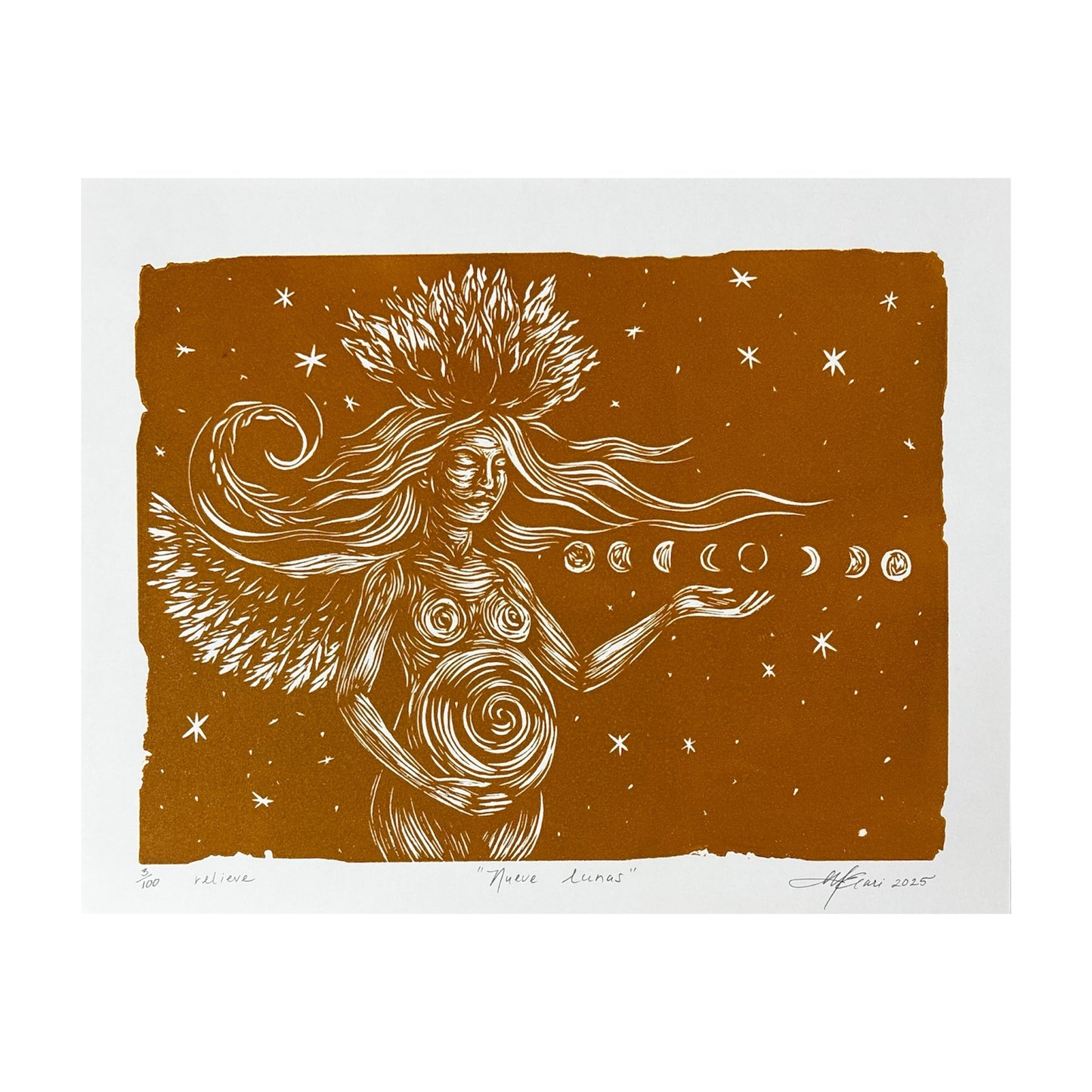 Merari Montalvo - GRABADO "NUEVE LUNAS" / VARIEDAD DE COLORES