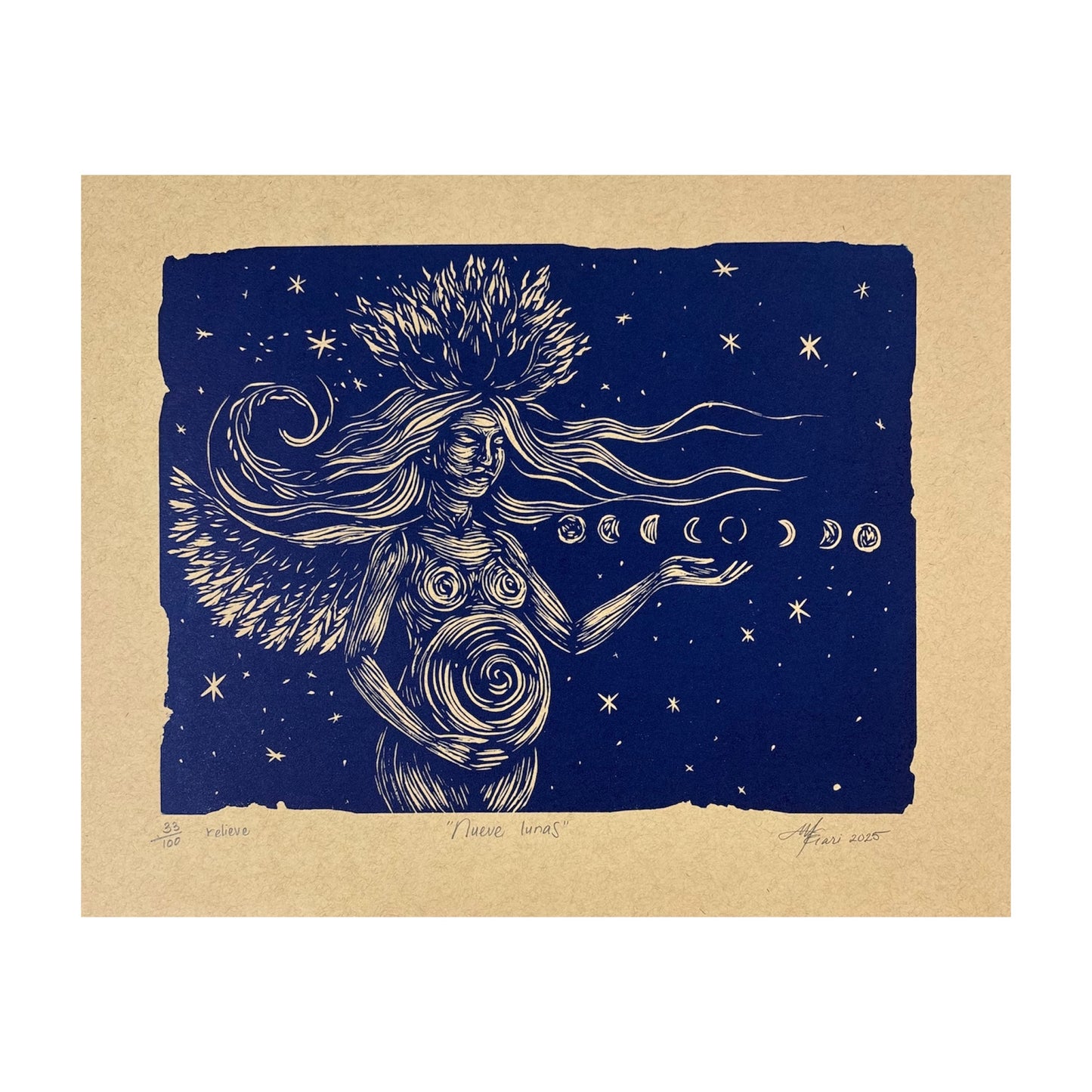 Merari Montalvo - GRABADO "NUEVE LUNAS" / VARIEDAD DE COLORES