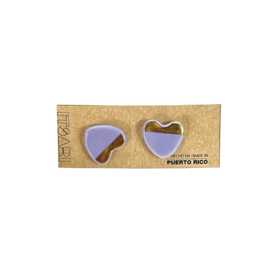 Itsari - STUDS 22K CORAZON / LILA