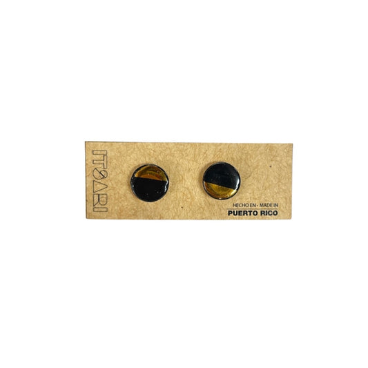 Itsari - STUDS 22K CIRCULO / NEGRO