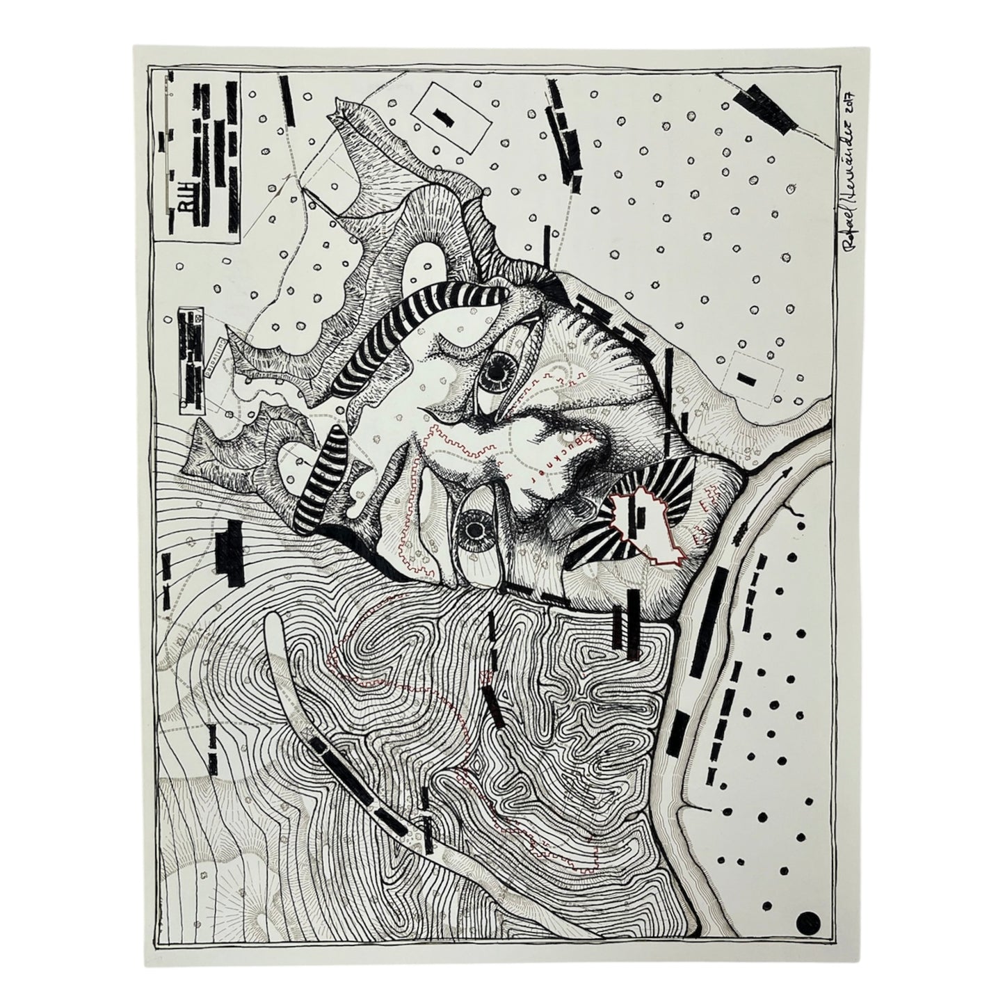 Rafael Hernández - SERIE MAPAS - DIBUJO "BUCKNER"