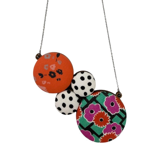 Botón de Azúcar- COLLAR * 4 BOTONES POLKAS FLOWERS