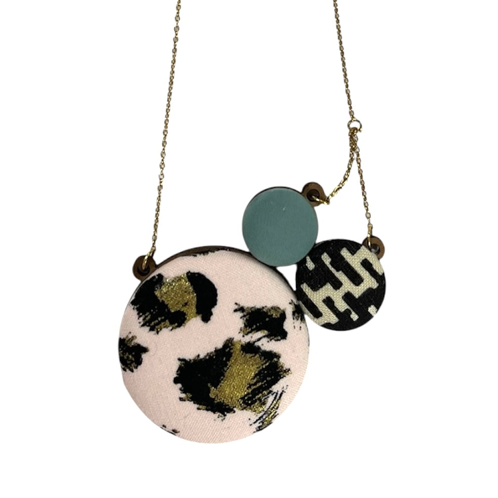 Botón de Azúcar- COLLAR * 3 BOTONES ANIMAL PRINT