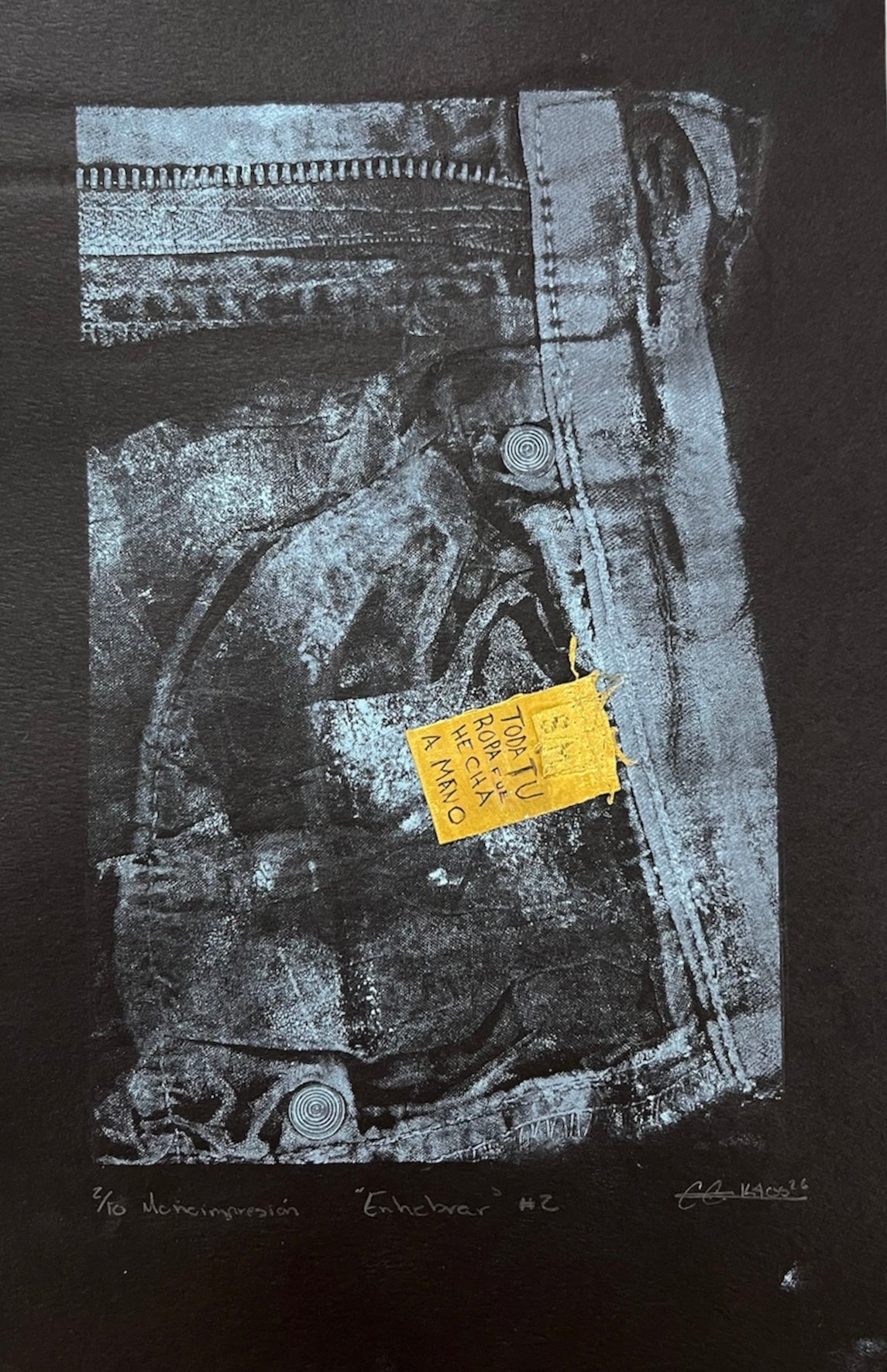Kaos - OBRA ORIGINAL / MONO IMPRESIÓN "ENHEBRAR"