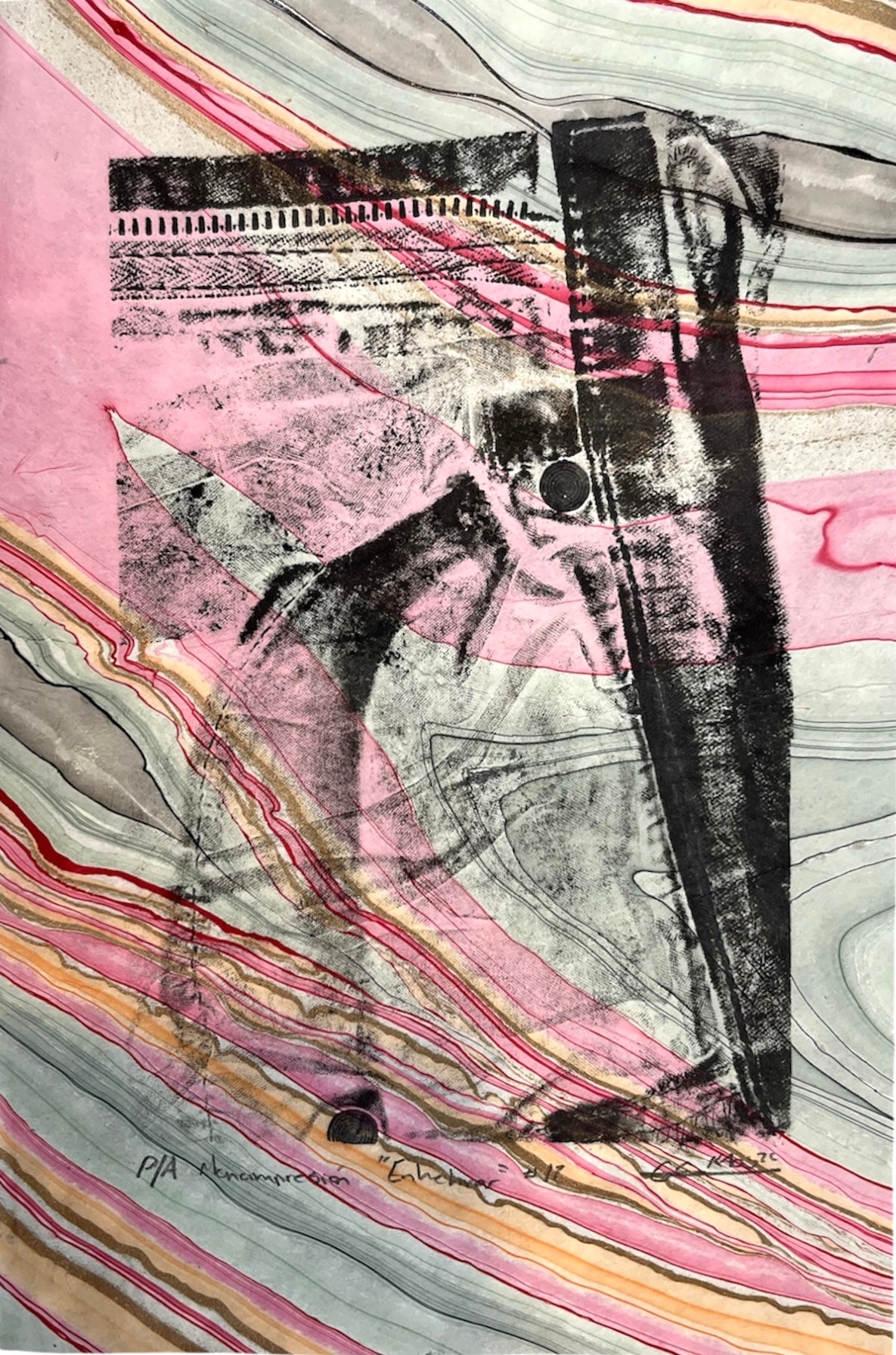 Kaos - OBRA ORIGINAL / MONO IMPRESIÓN "ENHEBRAR"