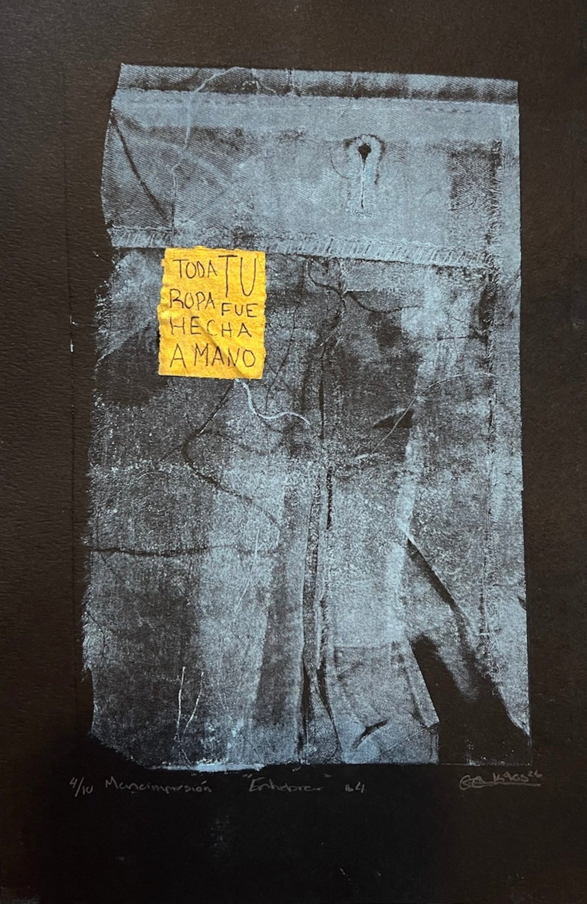 Kaos - OBRA ORIGINAL / MONO IMPRESIÓN "ENHEBRAR"