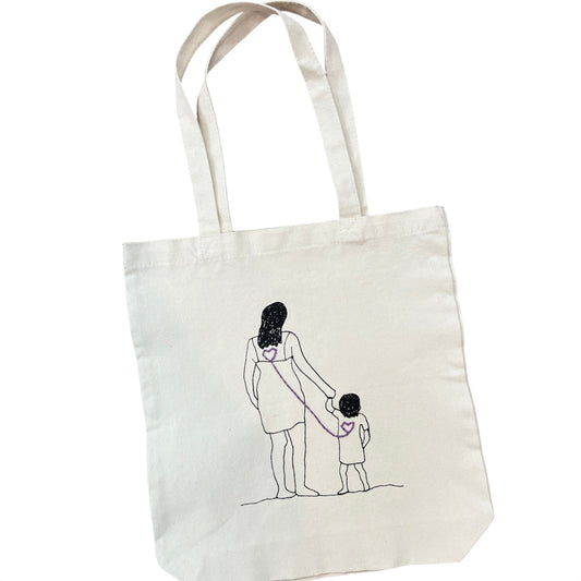 Consuelo. - TOTE BAG "DE LA MANO" HILO VIOLETA