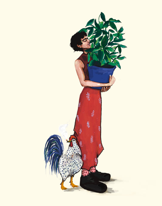 Holmiga - PRINT ENMARCADO "KRYSTAL Y POLLO"