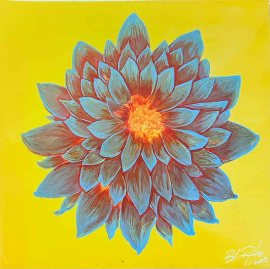 Rob Prieto - ART PRINT 5"X5" "FIRE FLOWER"