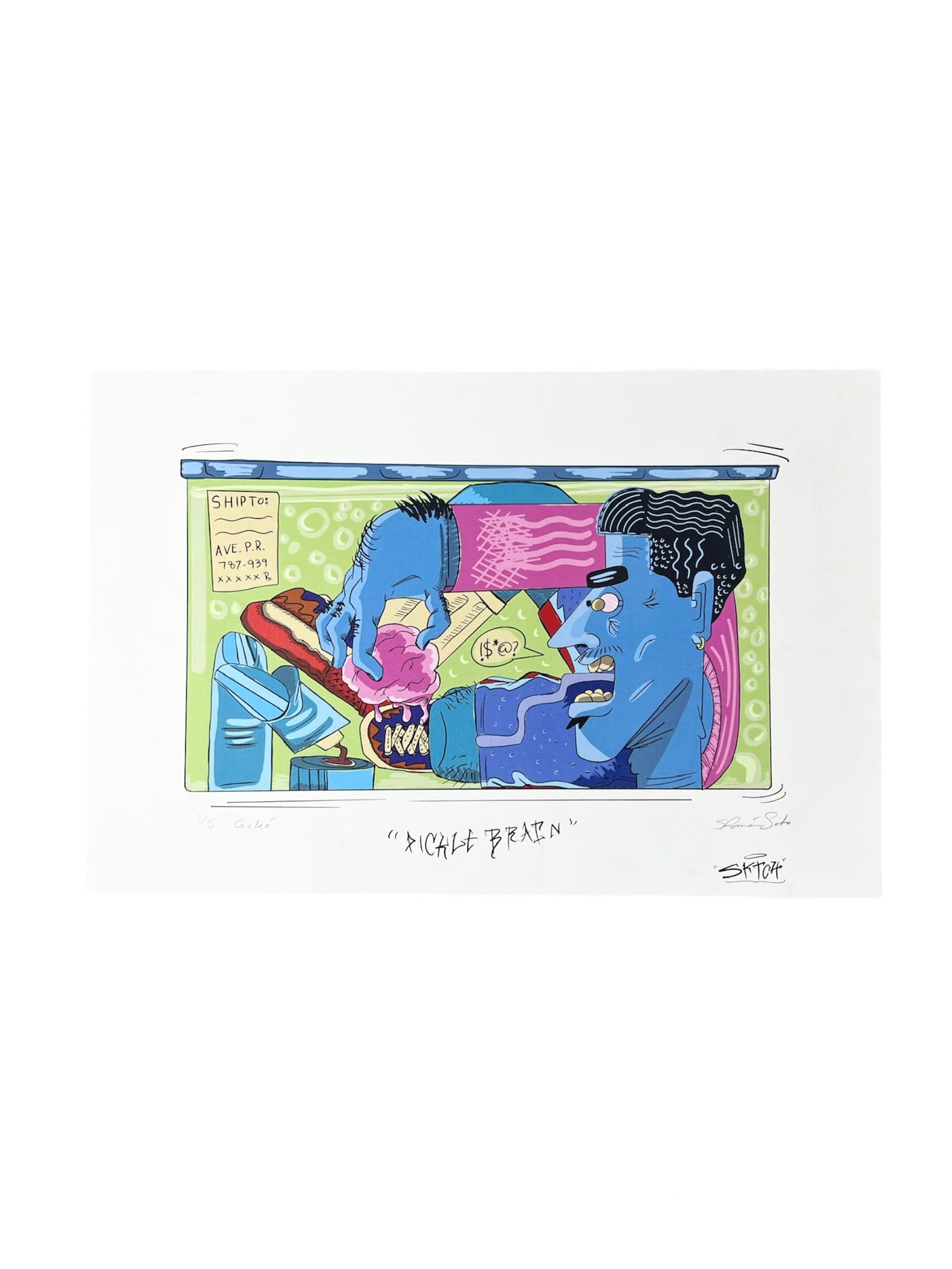 Pickle Brain Arte Roto - ART PRINT